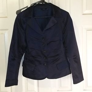 Jon Satin Navy Blazer - 8